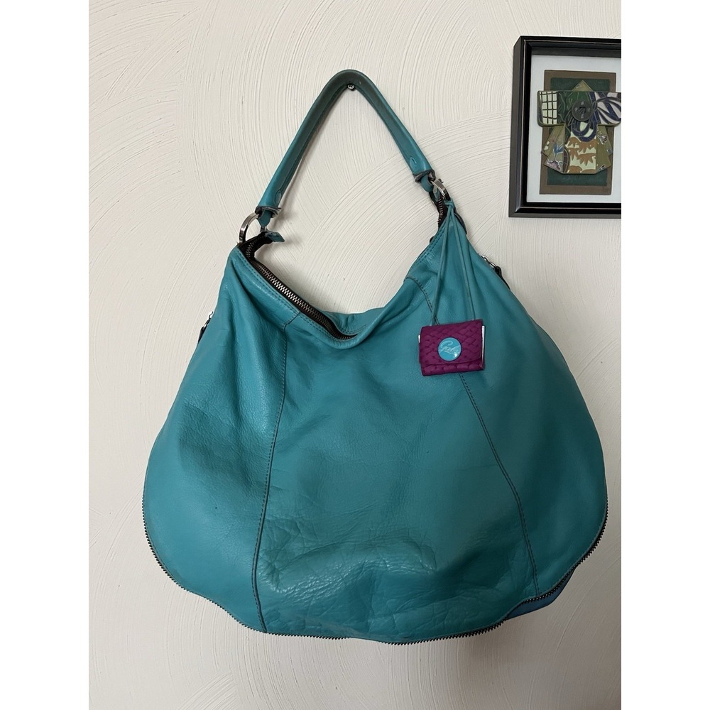 Gabs Firenze Leather Hobo Shoulder Handbag Purse- Turquoise